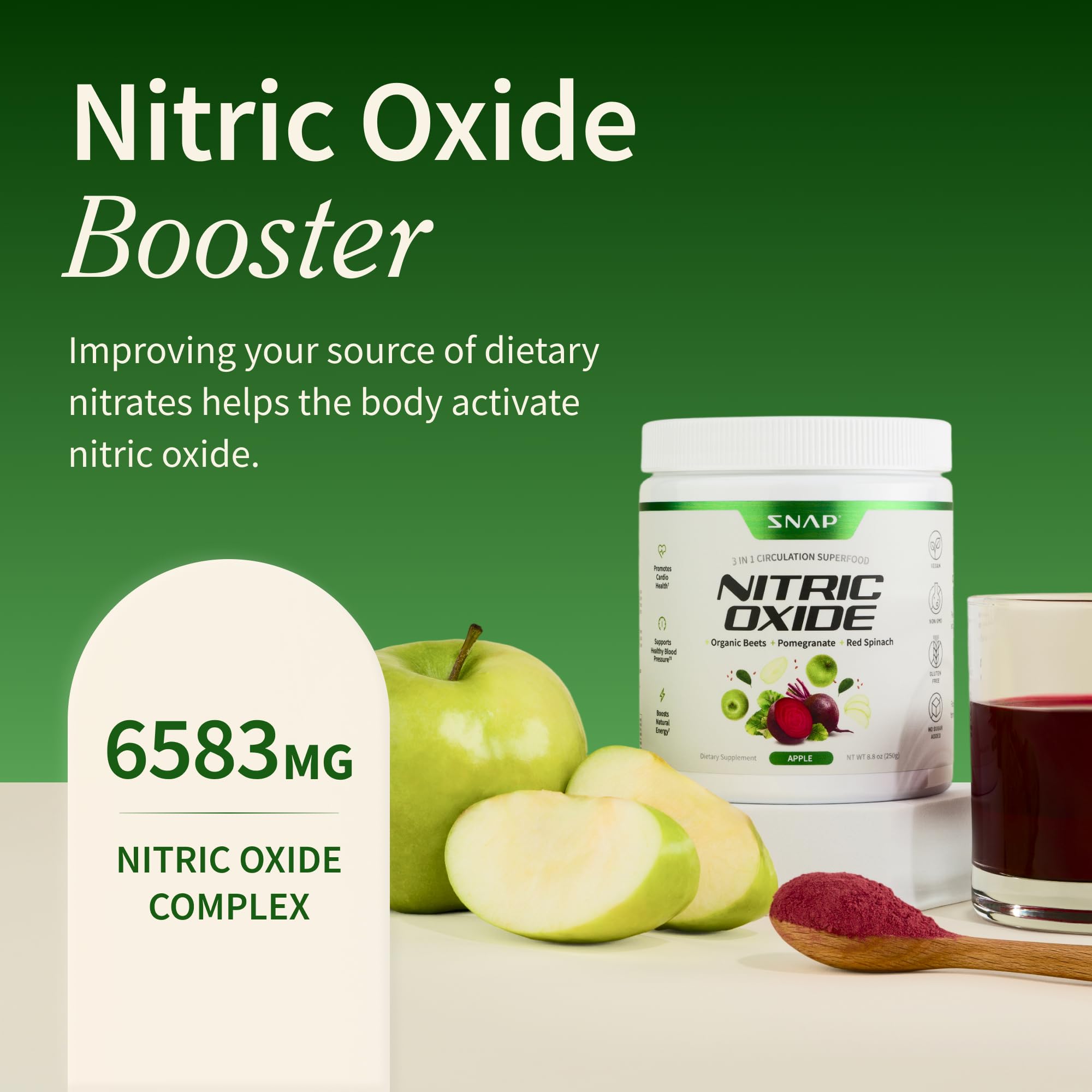 Poudre Betterave Bio de Snap Supplements avec doseur pratique