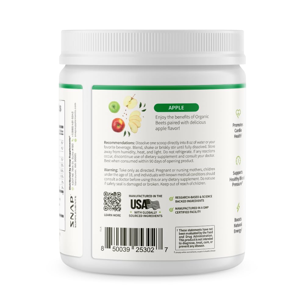 Format voyage pratique de la Poudre Betterave Bio Snap Supplements