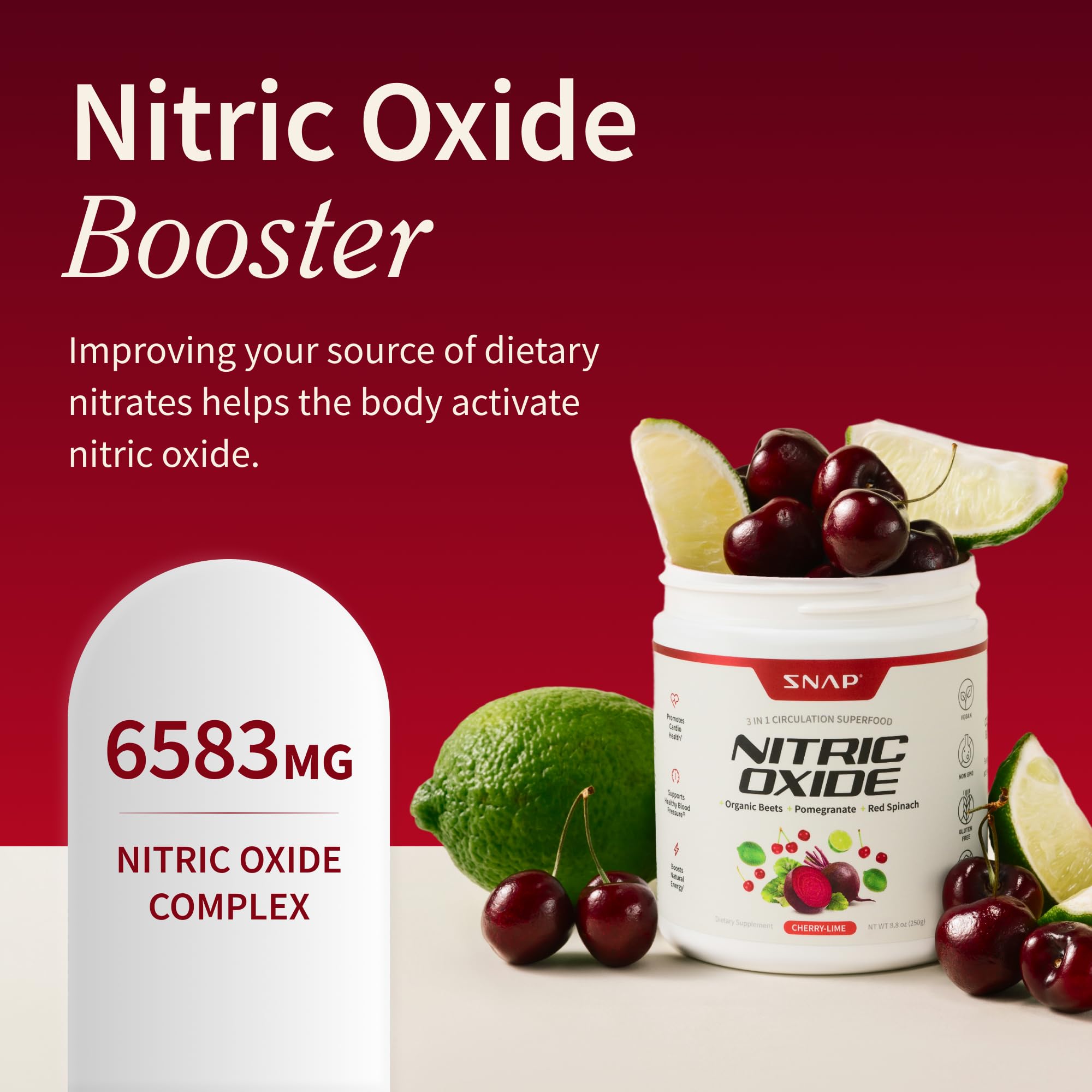 Snap Supplements Poudre Betterave – etiquette, présentation claire et informative.