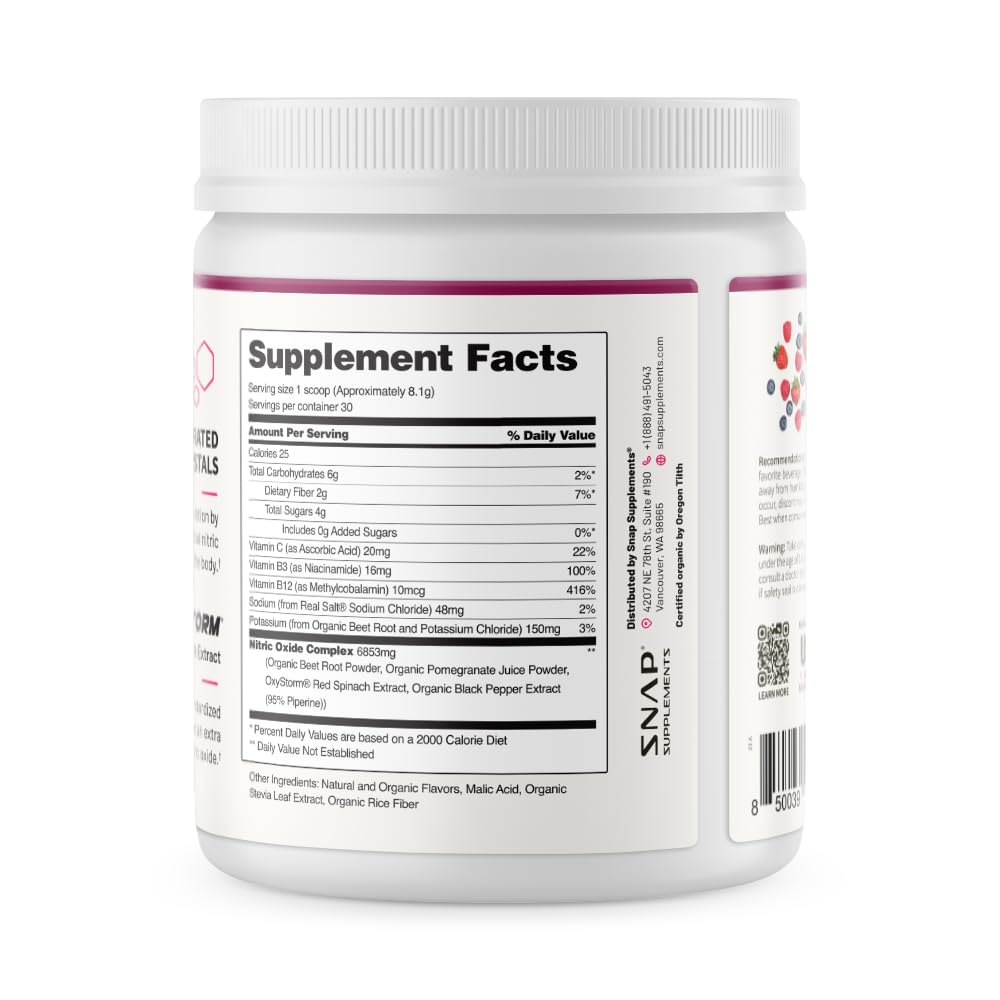 Fabrication américaine de Snap Supplements poudre de betterave biologique