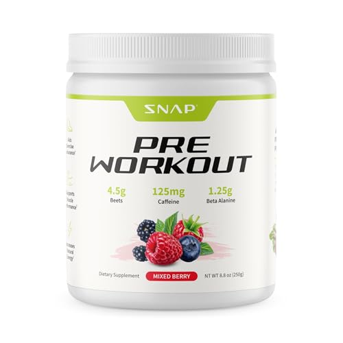 Snap Supplements Pré‑Workout, poudre de betterave en boîte, énergie prête pour l’entraînement