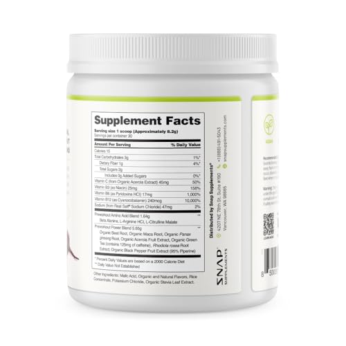 Poudre mélange fruits rouges de Snap Supplements prêt à être mélangé
