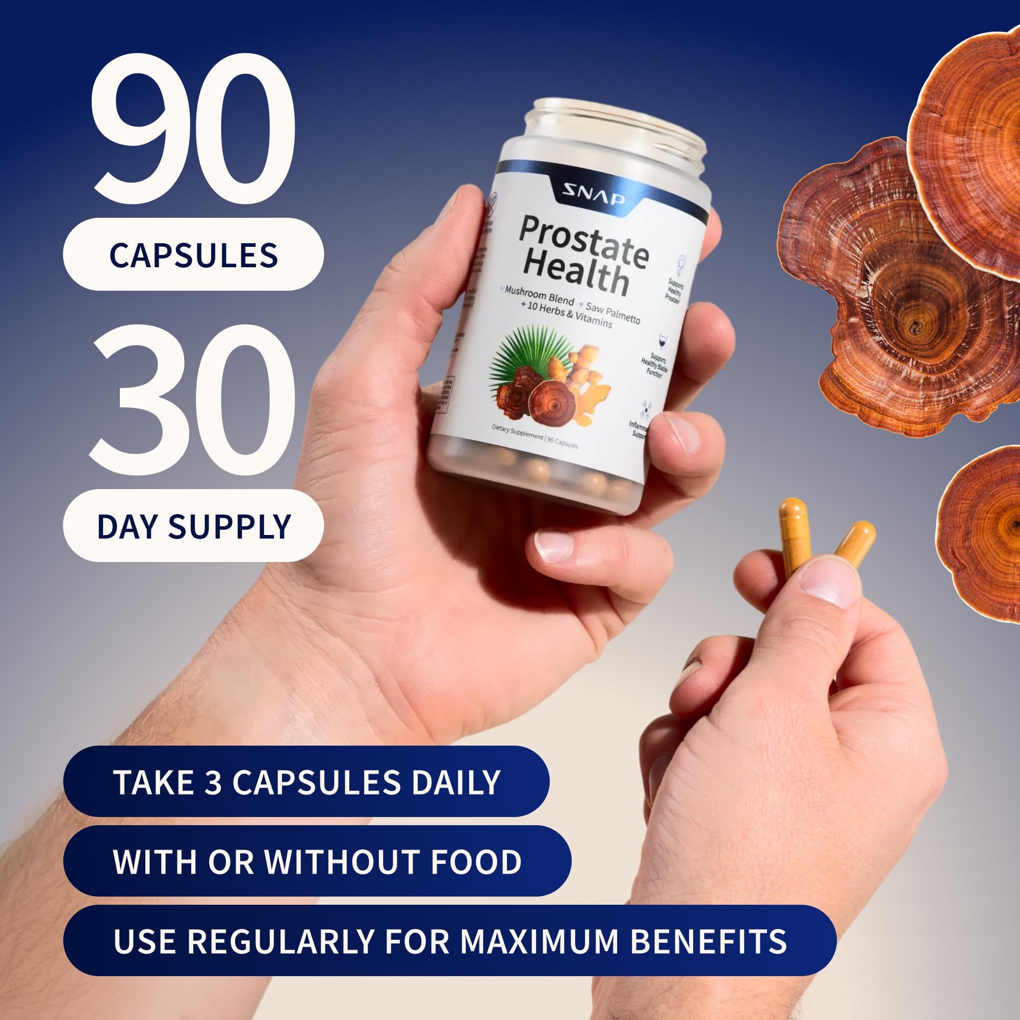Snap Supplements Prostate Health – ingrédients vedettes soutiennent la santé prostatique et l’inflammation.