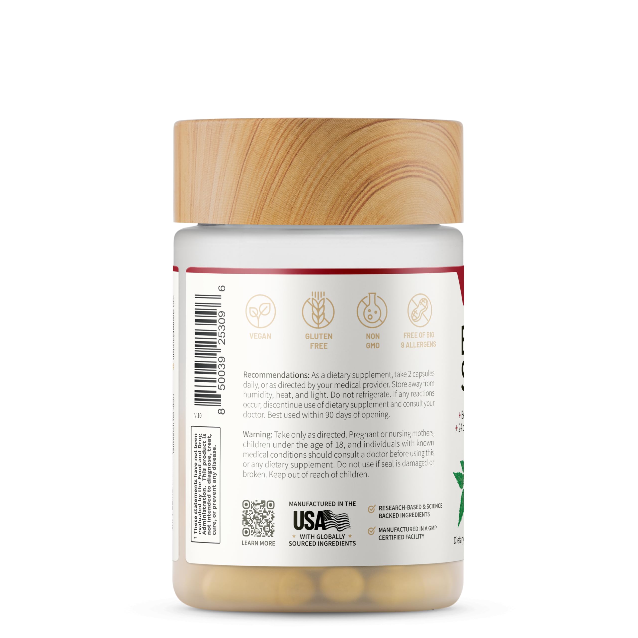 Snap Supplements Resveratrol – capsules, soutien cellulaire et digestion.