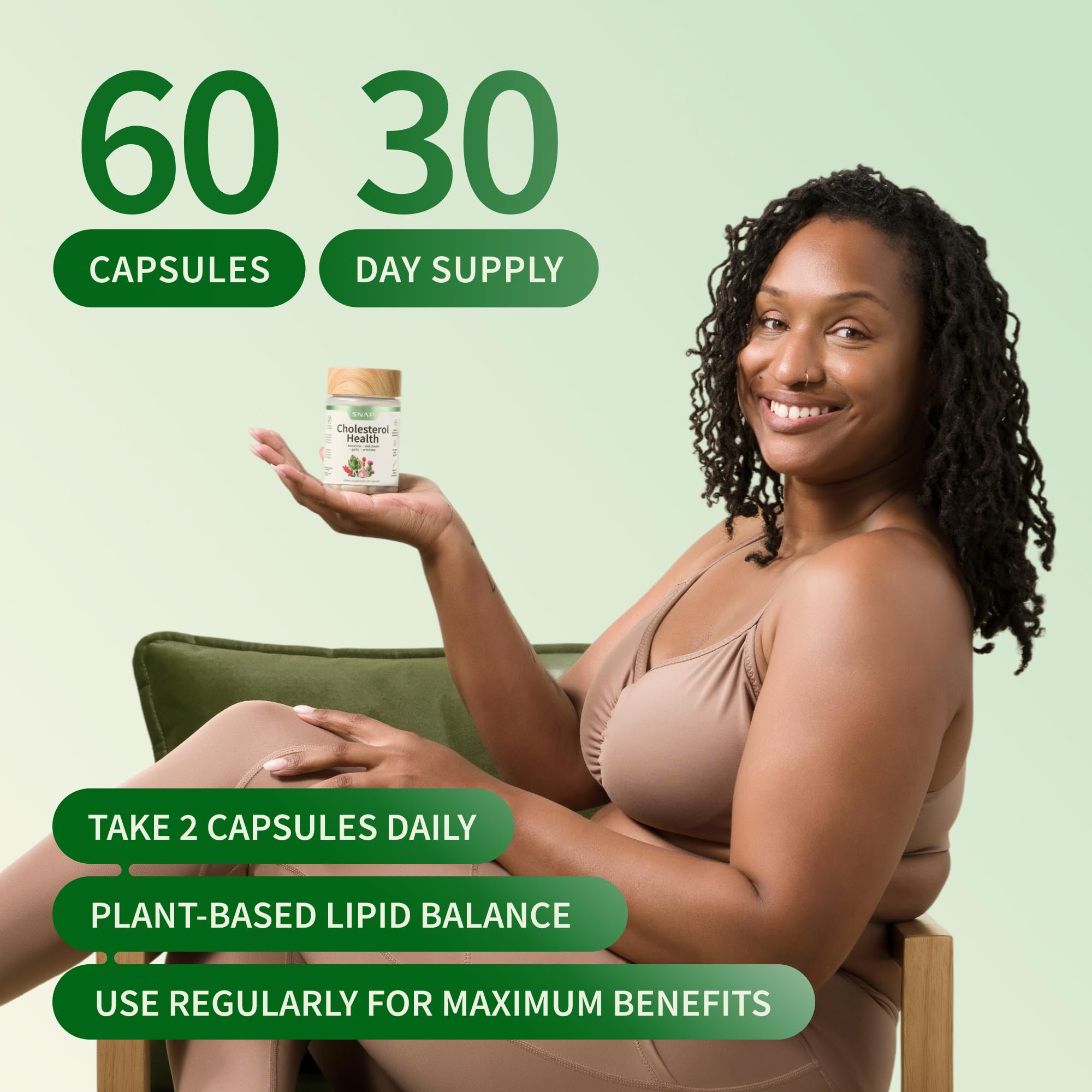 Formule végétale Snap Supplements avec artichaut et bêta-sitostérol pour l'équilibre lipidique.