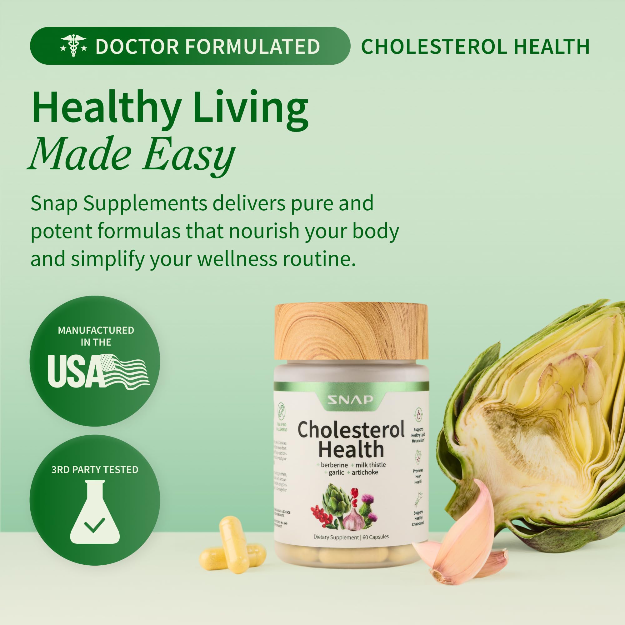 Capsules sans OGM: ingrédients sourcés globalement et vegan par Snap Supplements.