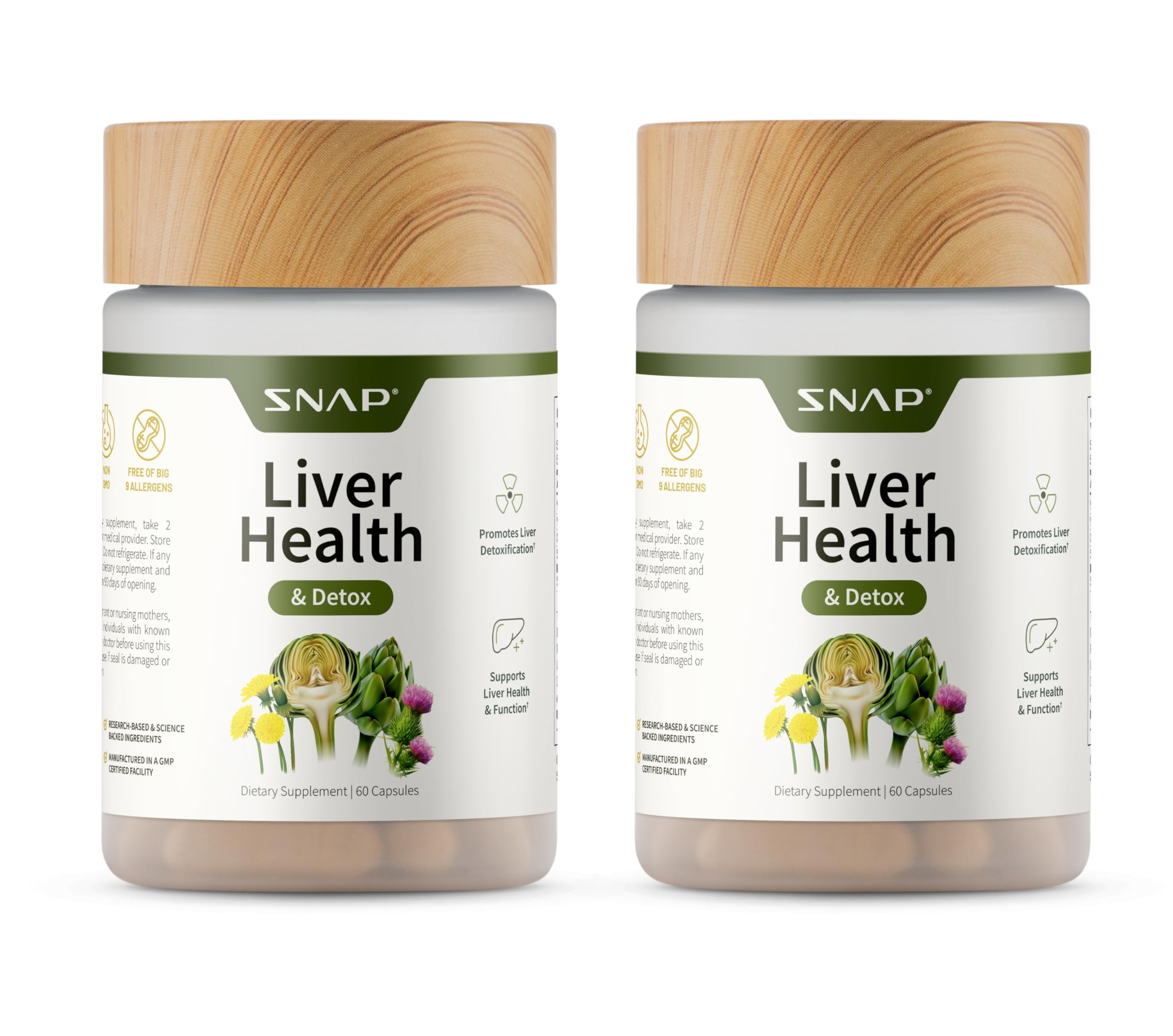Snap Supplements Santé foie détox: bouteille prête à l'emploi.