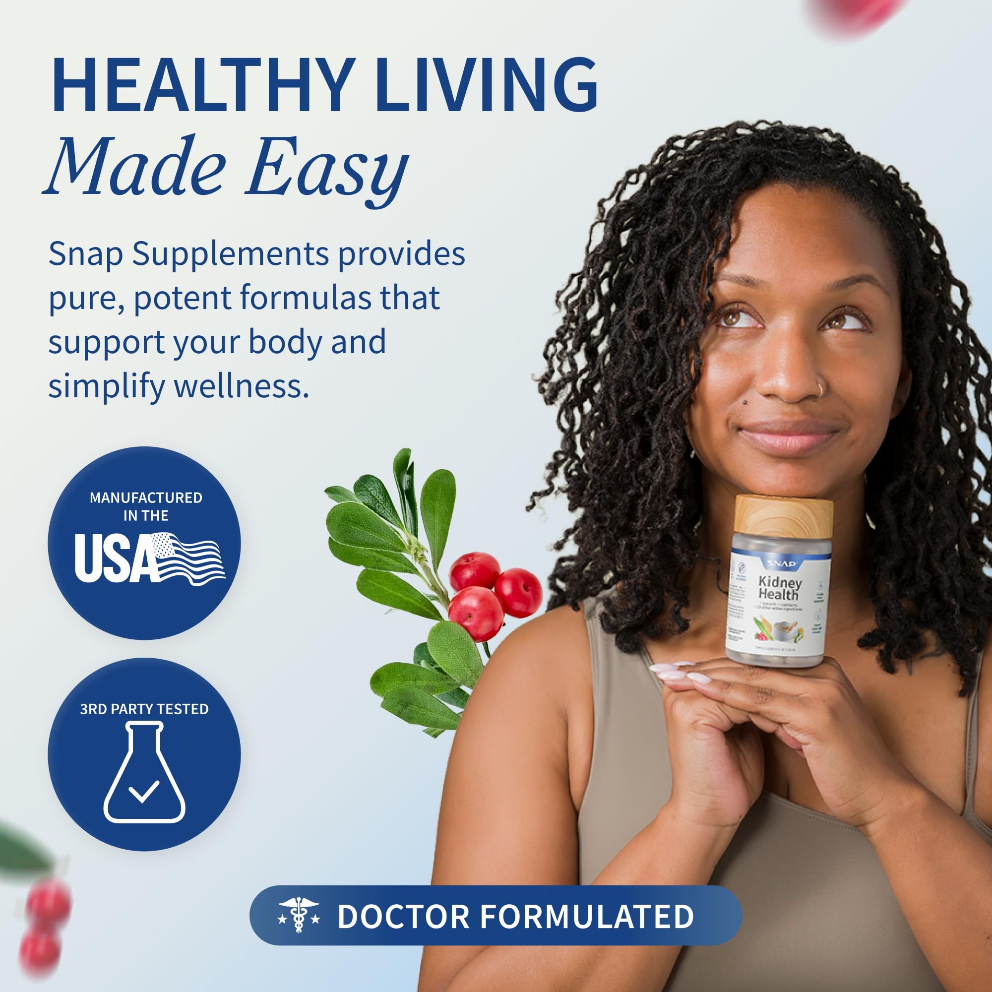 Dose quotidienne Snap Supplements pour une intégration facile dans la routine.