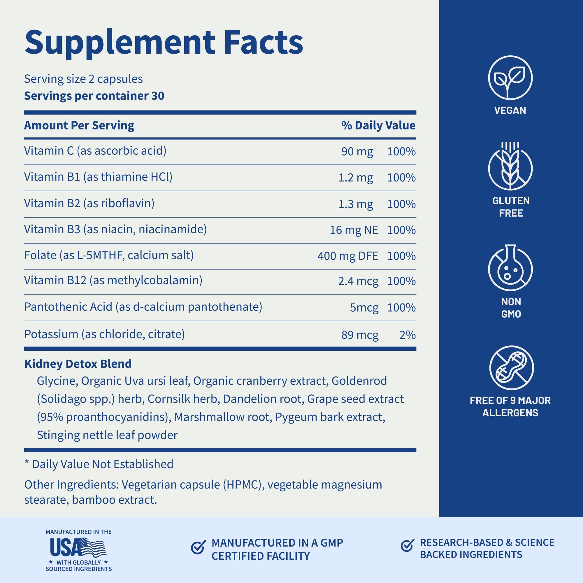 Étiquette Snap Supplements indiquant sans gluten pour certains modes d’alimentation.