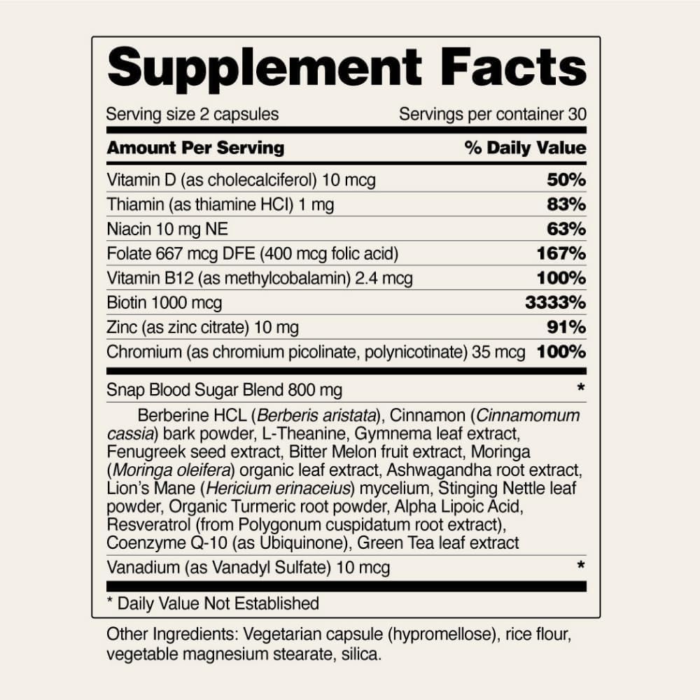 Snap Supplements Tableau Nutritionnel – Informations claires pour le choix