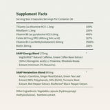 Snap Supplements Utilisation quotidienne: capsule avec repas pour une assimilation optimale.