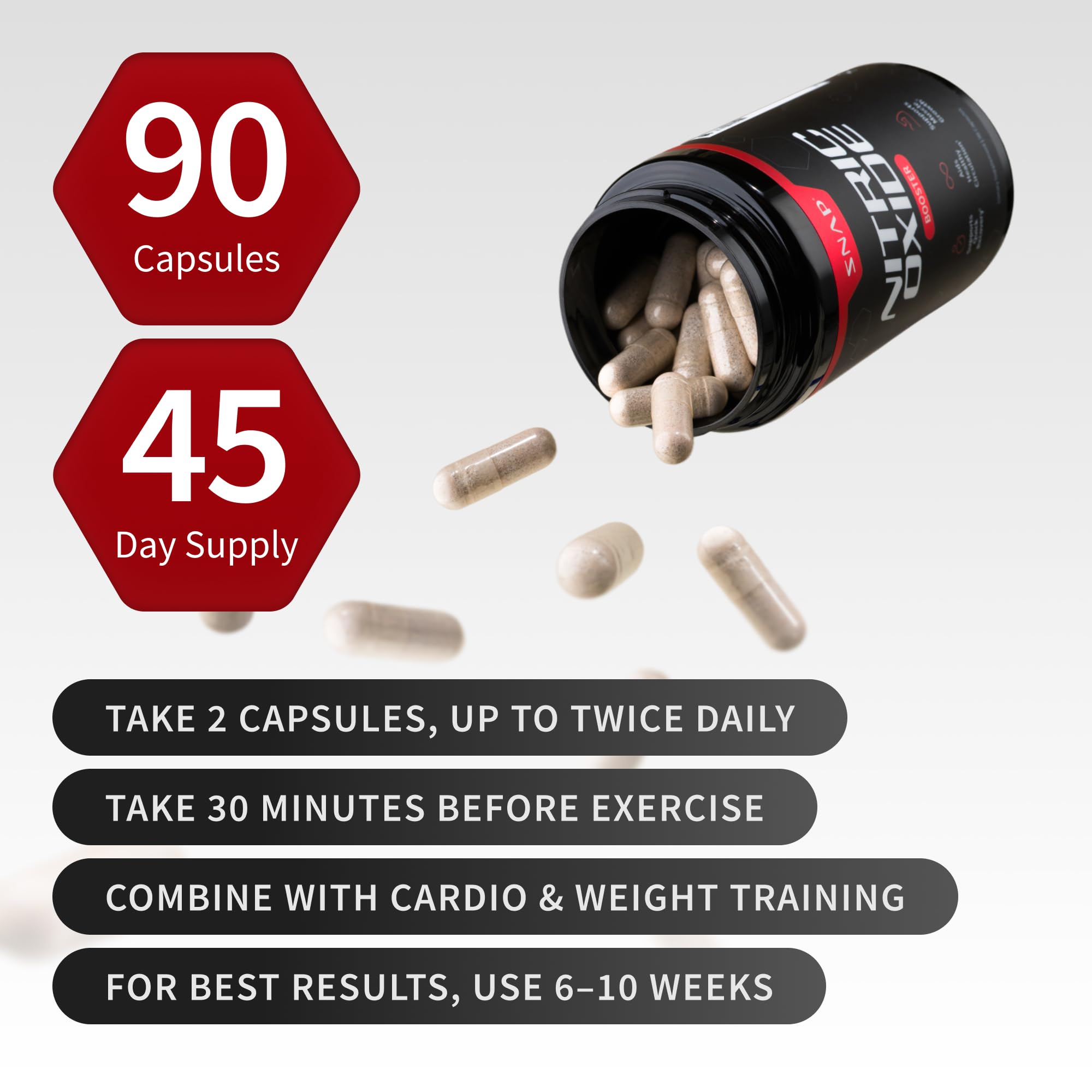Snap Supplements Nitrique: usage pratique à domicile ou en salle, énergie active