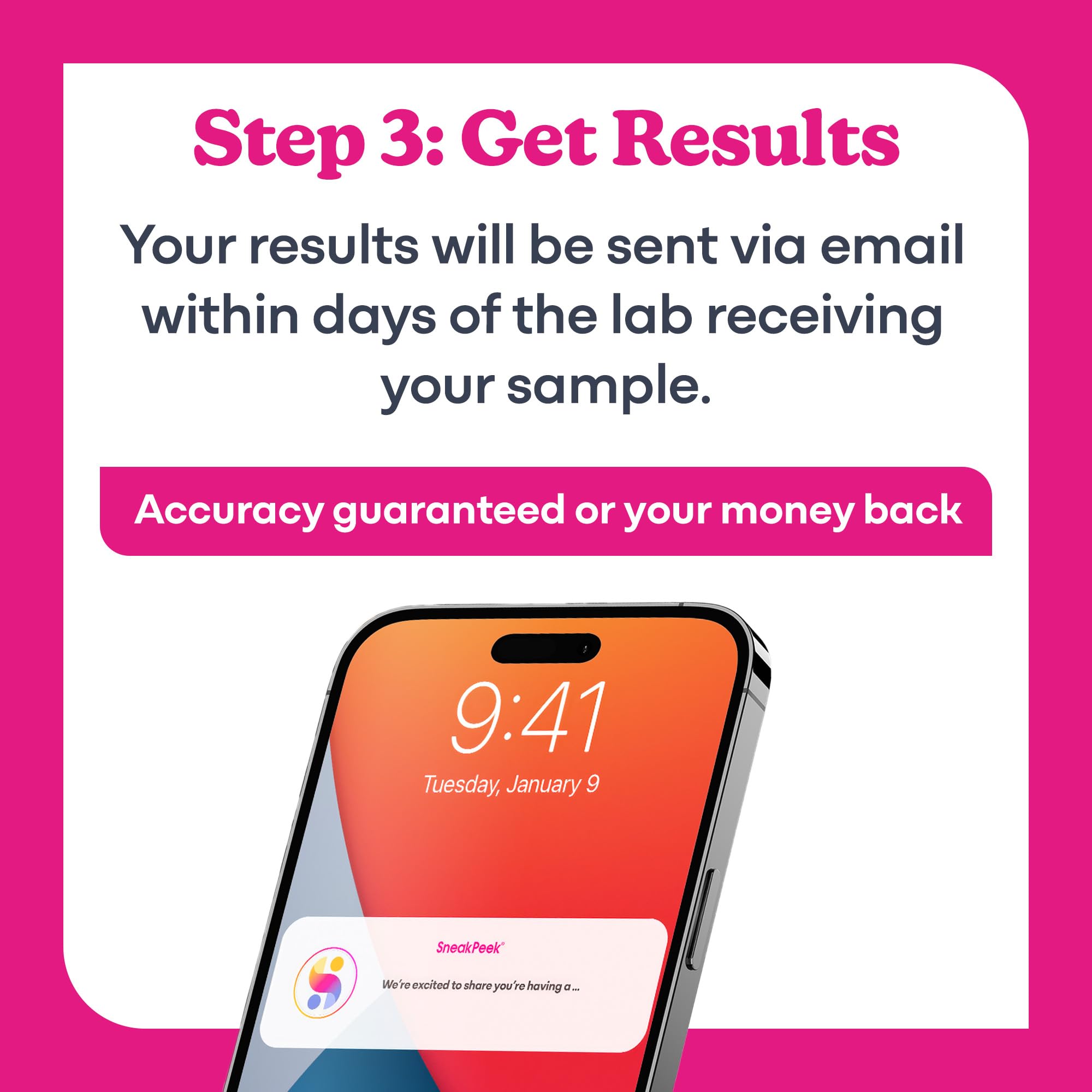 SneakPeek – test ADN précoce pour planification d'annonce.