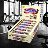 Écrin Snickers emballage 12 barres chocolat blanc, format pratique
