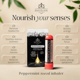 Inhalateur nasal portable SniffElixir menthe pour les trajets.