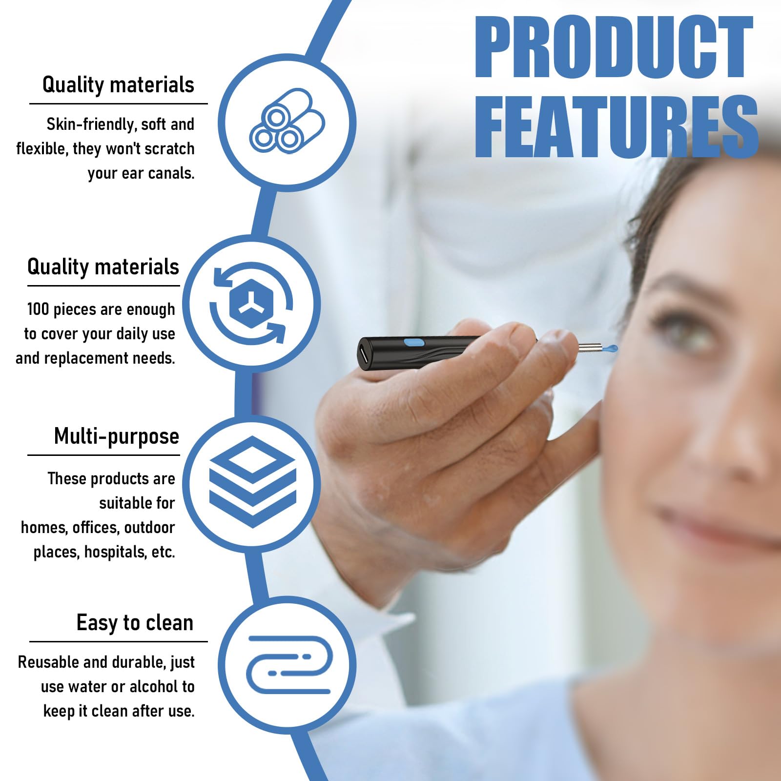 SNOMEL embouts silicone oreille bleu taille grande compatibilité universelle