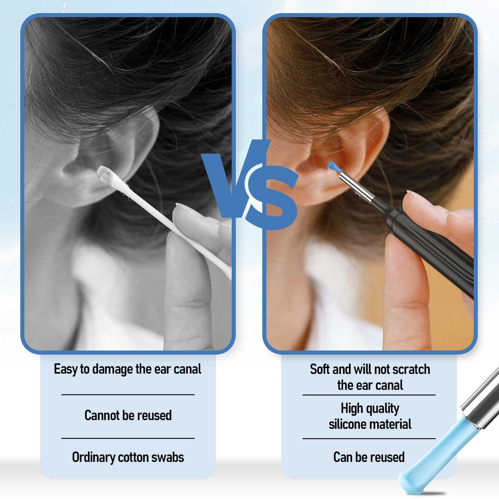 SNOMEL embouts silicone oreille bleu taille petite ajustement sûr