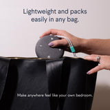 SNOOZ Go: design compact et portable, idéal en voyage ou en camping.