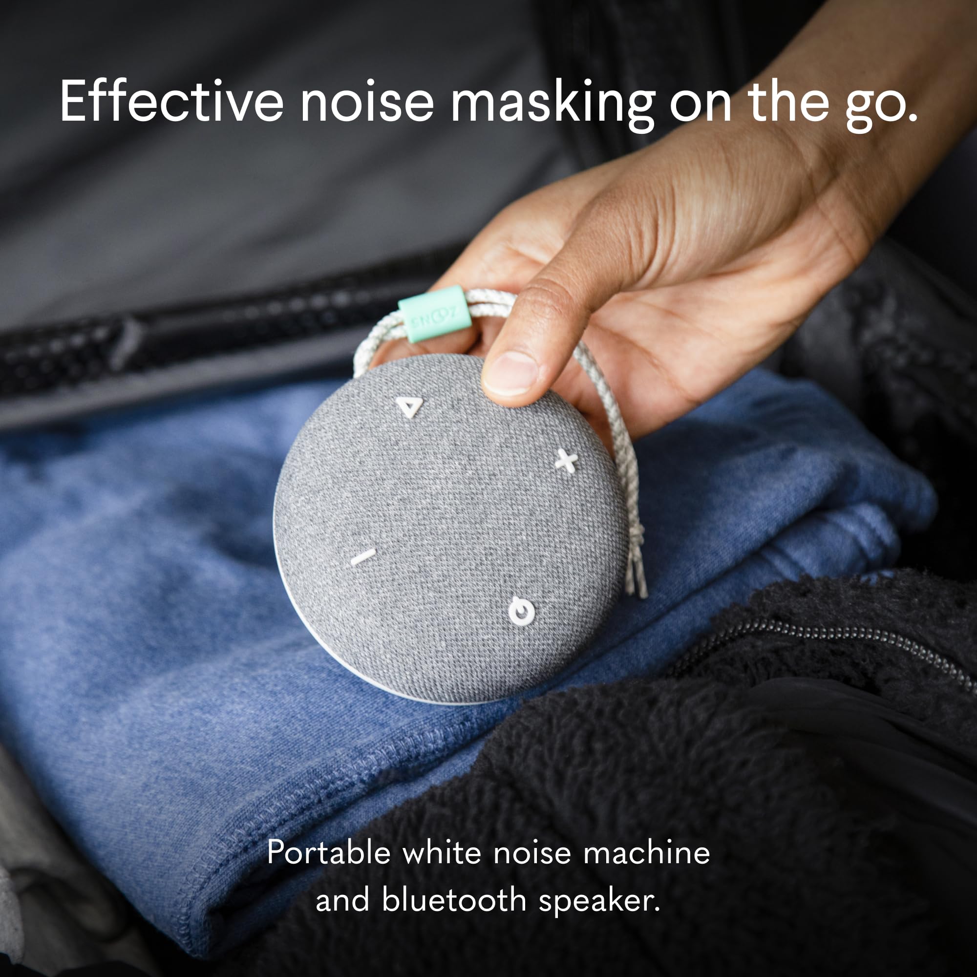 SNOOZ Go: six-modes-bruits pour masquer les bruits et favoriser le sommeil.
