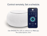 Bruit blanc naturel constant du SNOOZ Pro pour favoriser l’endormissement.