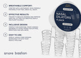 Snore Bastion – dilatateur nasal insertion douce pour usage nocturne confortable.
