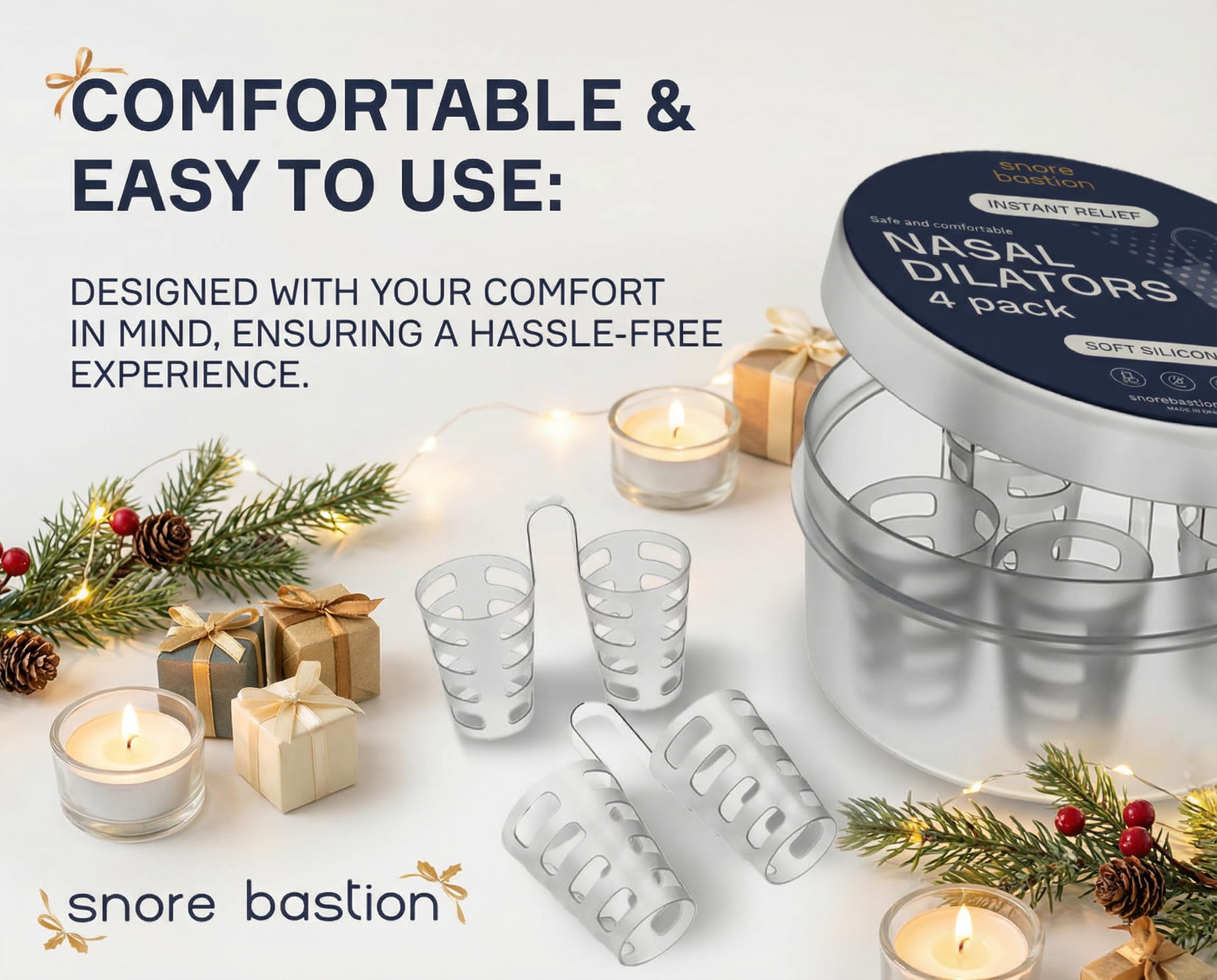 Dilatateurs Snore Bastion – ensemble 4 grands facilitant la respiration par les narines.