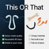 Dilatateur nasal SnoreLessNow disponible en petites, moyennes et grandes tailles pour ajustement personnalisé