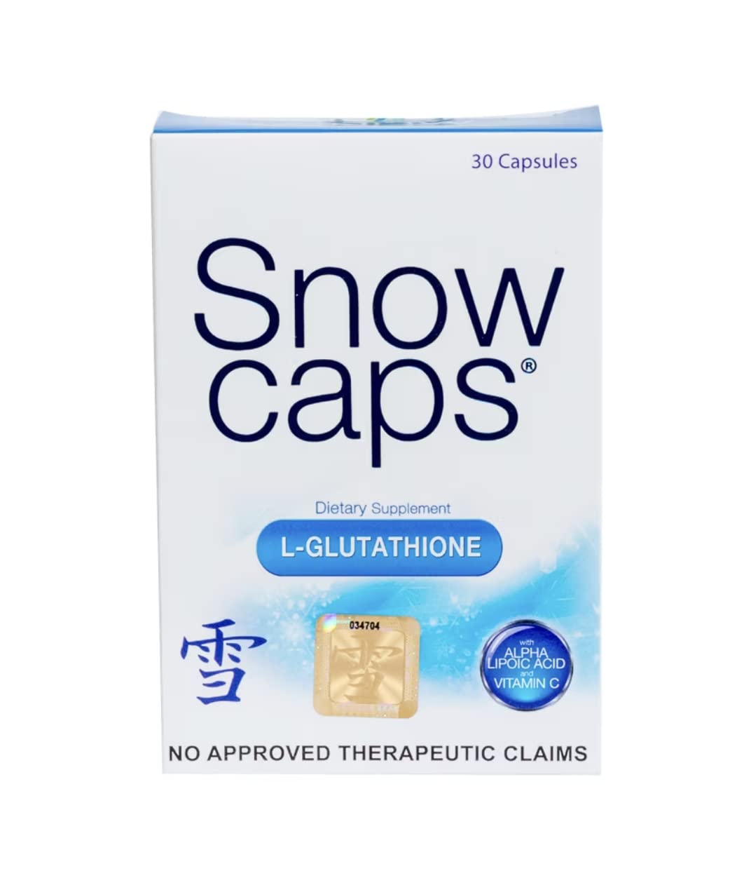Snow Caps, gélules de glutathion réduit, utilisation quotidienne pour un teint lumineux