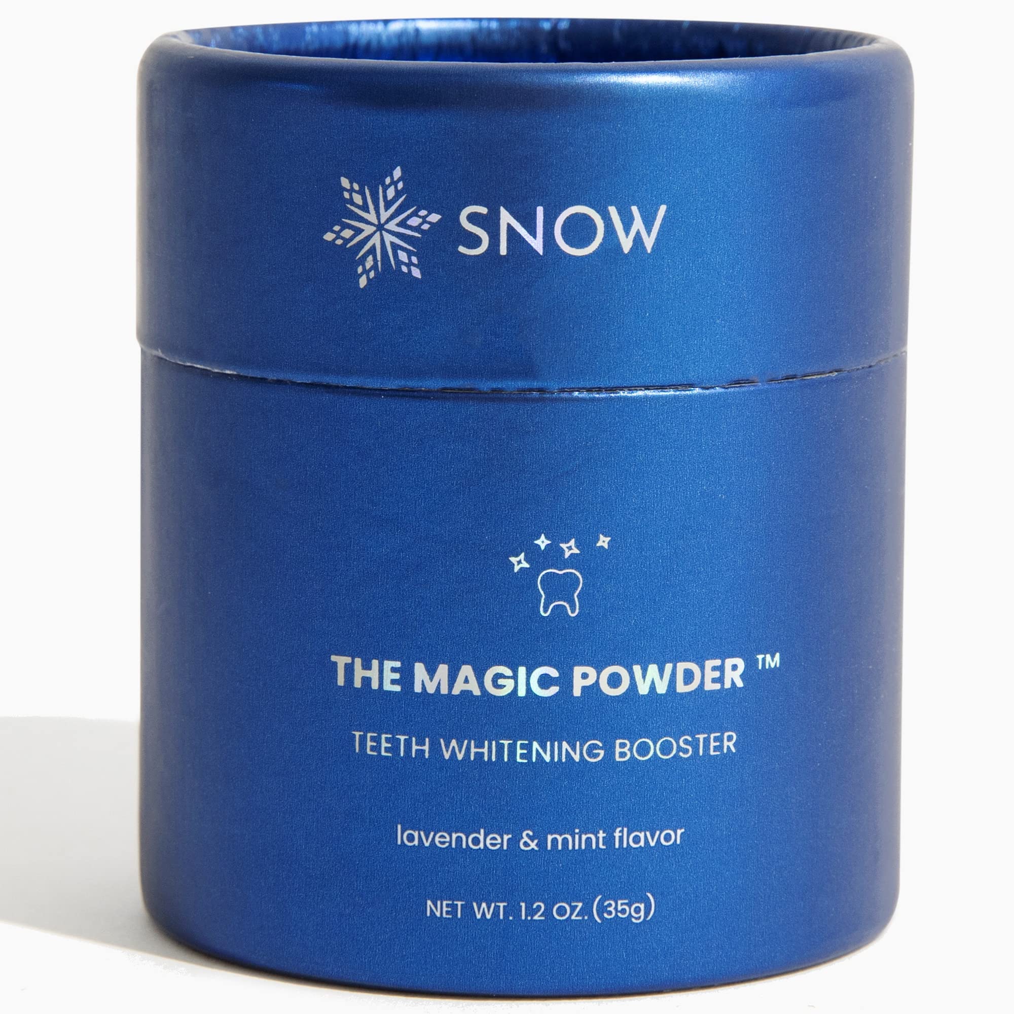 SNOW Snow Magic poudre-blanchiment-dents : éclat discret et naturel.