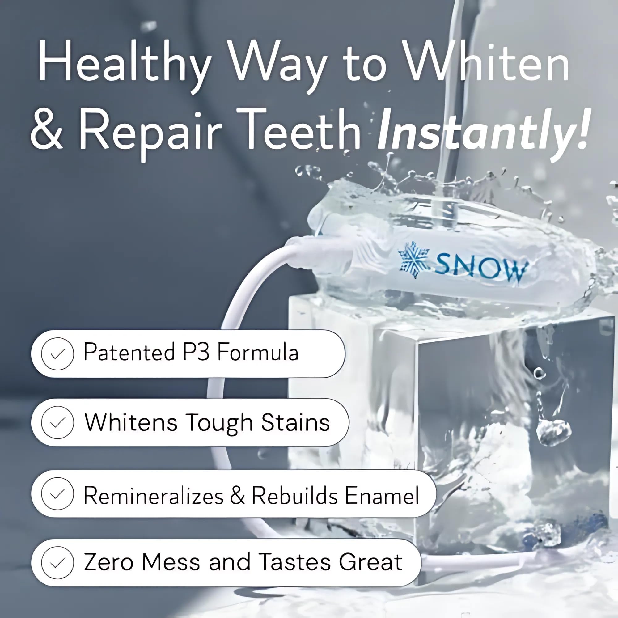 Snow serum diamants blanchiment wand: application précise pour résultats visibles rapidement.