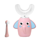Snowrose brosse-dents enfant u-forme rose pour un nettoyage 360 degrés en douceur.