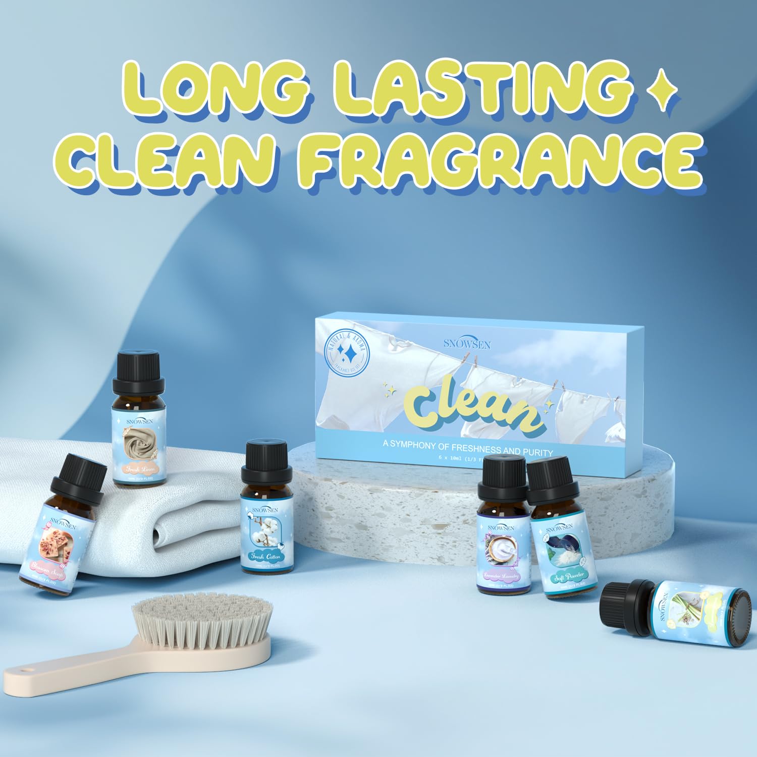 SNOWSEN huile linge frais, ambiance propre et sereine