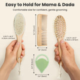 Brosse Snugbabies pour bébé en bambou et poils de chèvre, cheveux doux et soyeux.