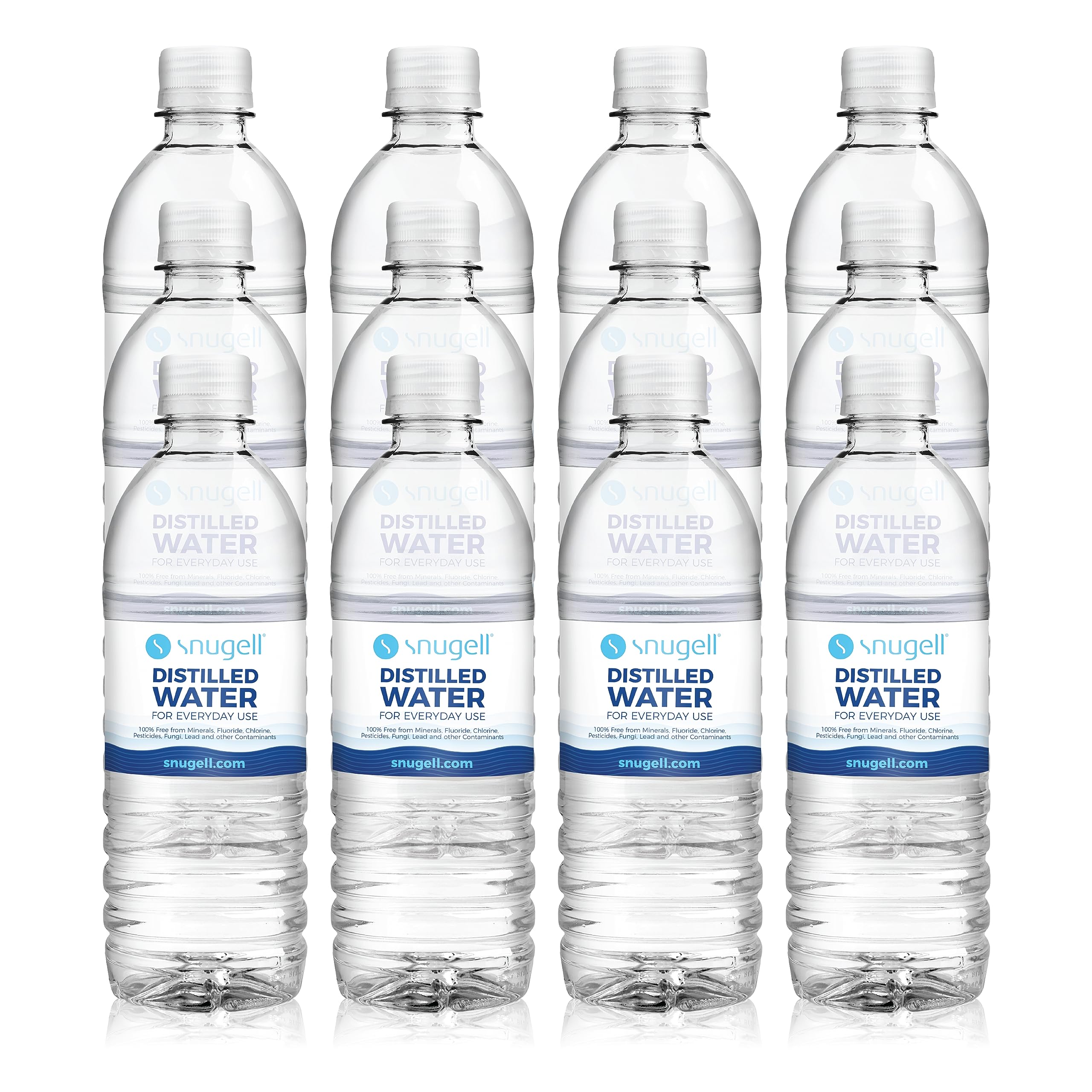 Snugell eau distillée, pack 12 bouteilles, pratique pour voyage et usage quotidien.
