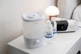 Snugell processus de purification par vapeur et UV illustré.