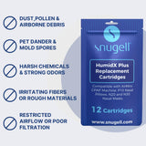 Snugell HumidX Plus emballage 12-cartouches pour remplacement fiable