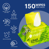 Lingettes Snugell pour nettoyer les tubes CPAP sans résidu.