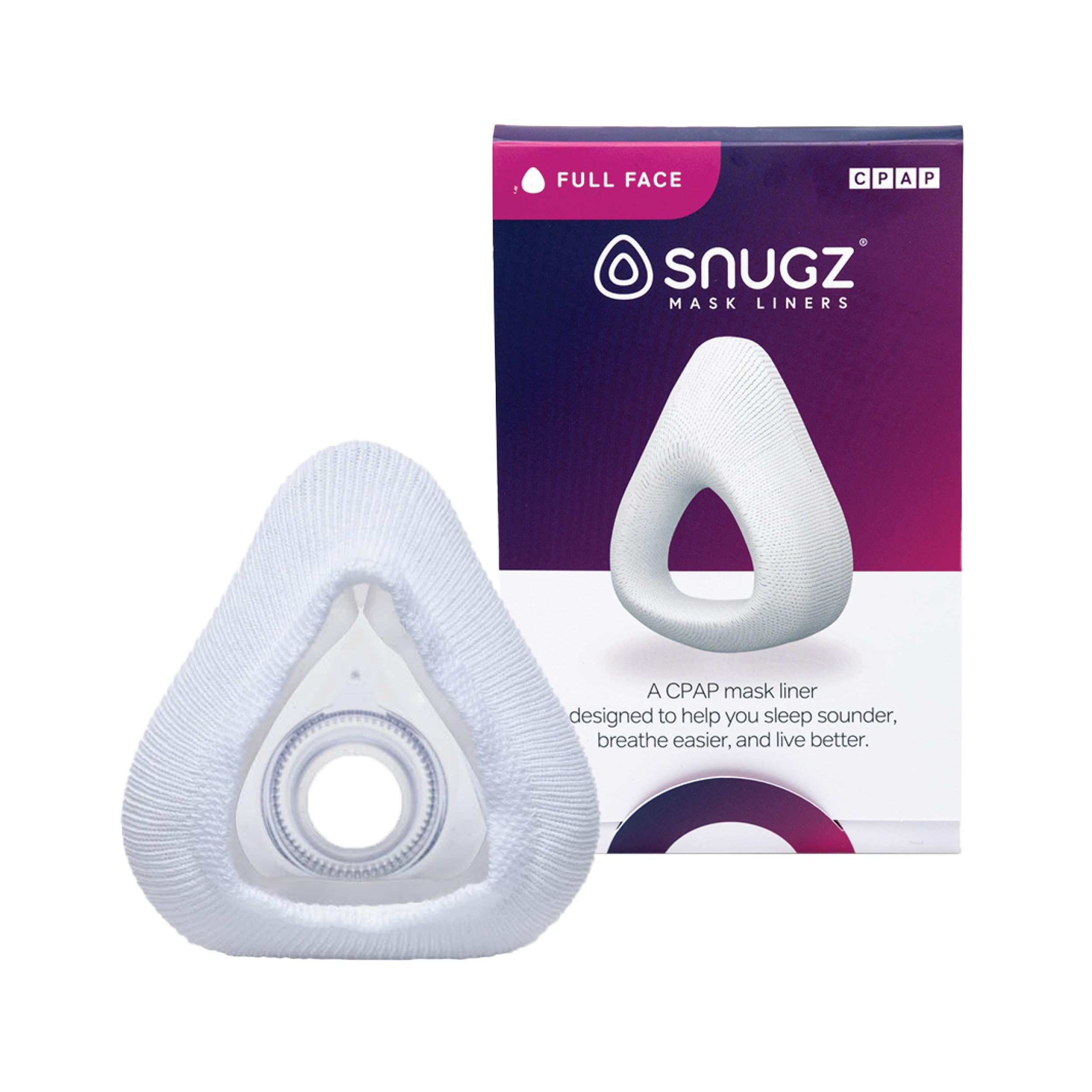 Coussinets Snugz pour masque face complet: lavage facile et confort durable.
