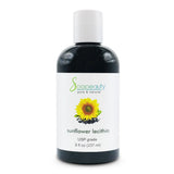 Soapeauty huile de lécithine tournesol en bouteille, hydratation naturelle pour la peau.