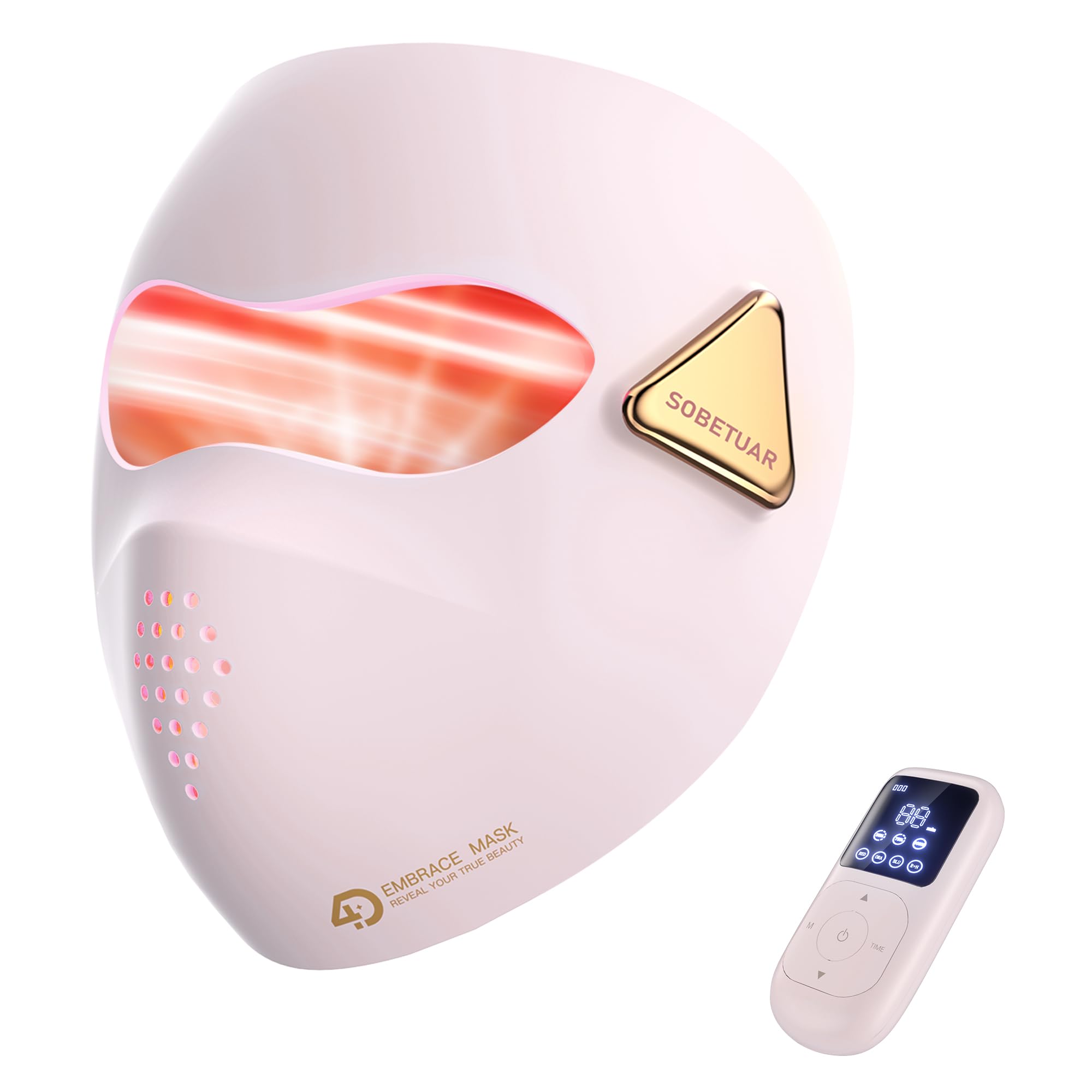Masque Sobetuar lumière rouge 4D pour le visage, soin à domicile efficace.