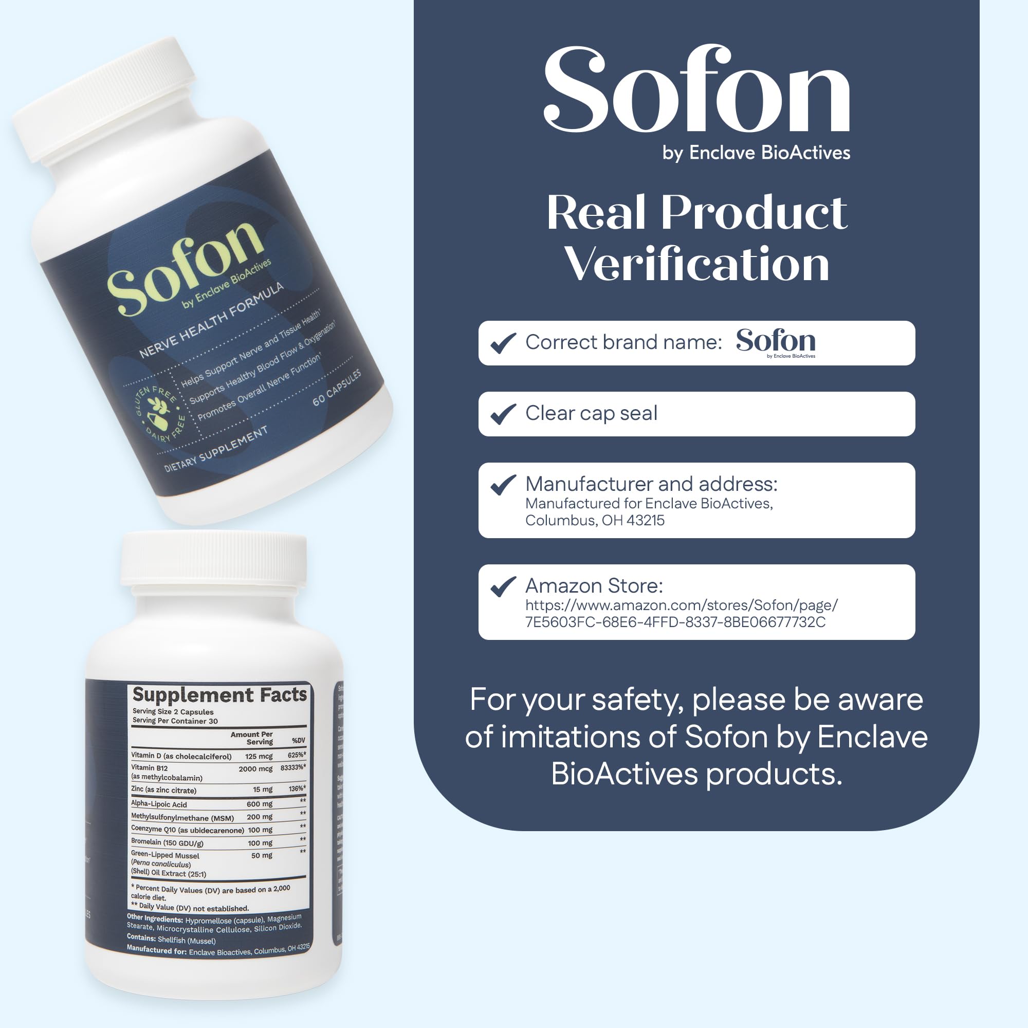 Sofon acide alpha-lipoïque soutient la vitalité nerveuse.