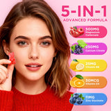 Dose quotidienne pratique en gommes, soutien potentiel pour muscles et digestion.