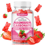 Gommes SoftBear Magnésium 500mg en flacon, soutien potentiel des os et du tonus.