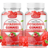 SoftBear Potassium Chlorure gommes en bouteille de 1200 mg, présentation claire et pratique.