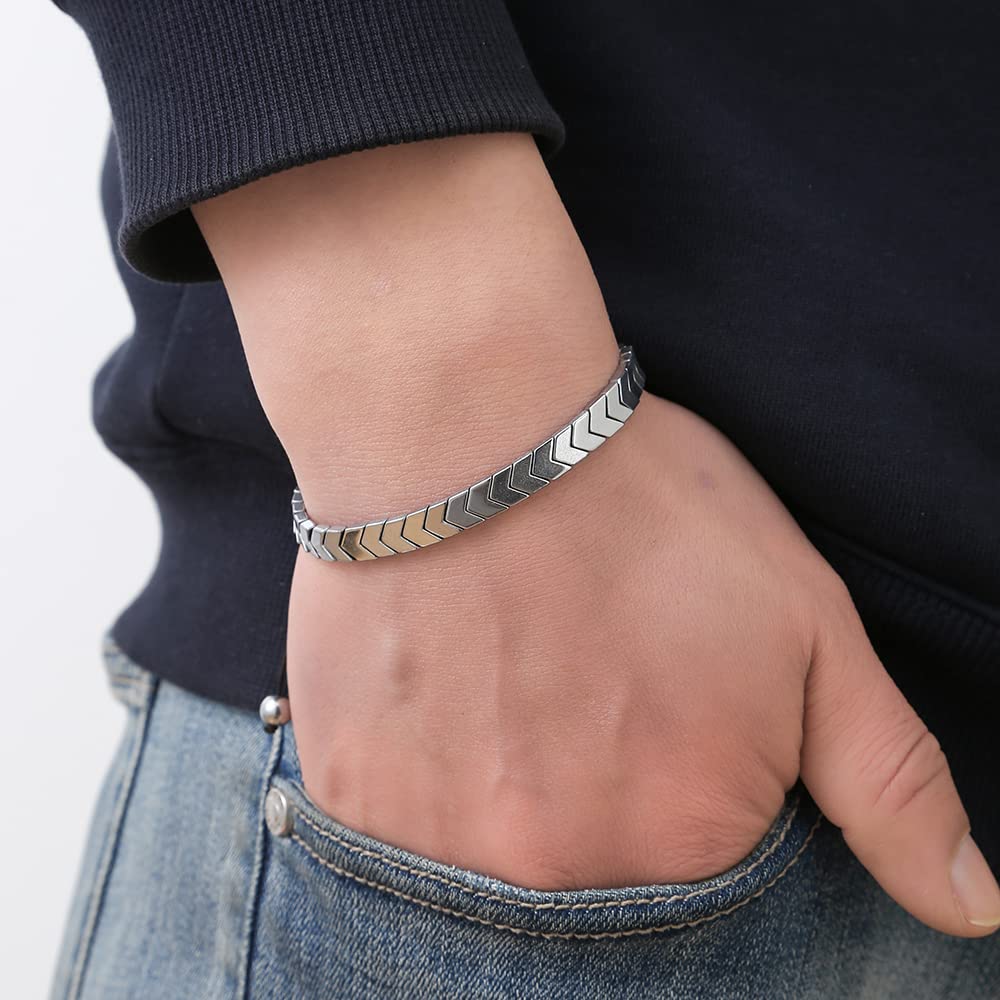 Softones bracelet hématite noir tressé ajustable, confort quotidien et ajustement facile