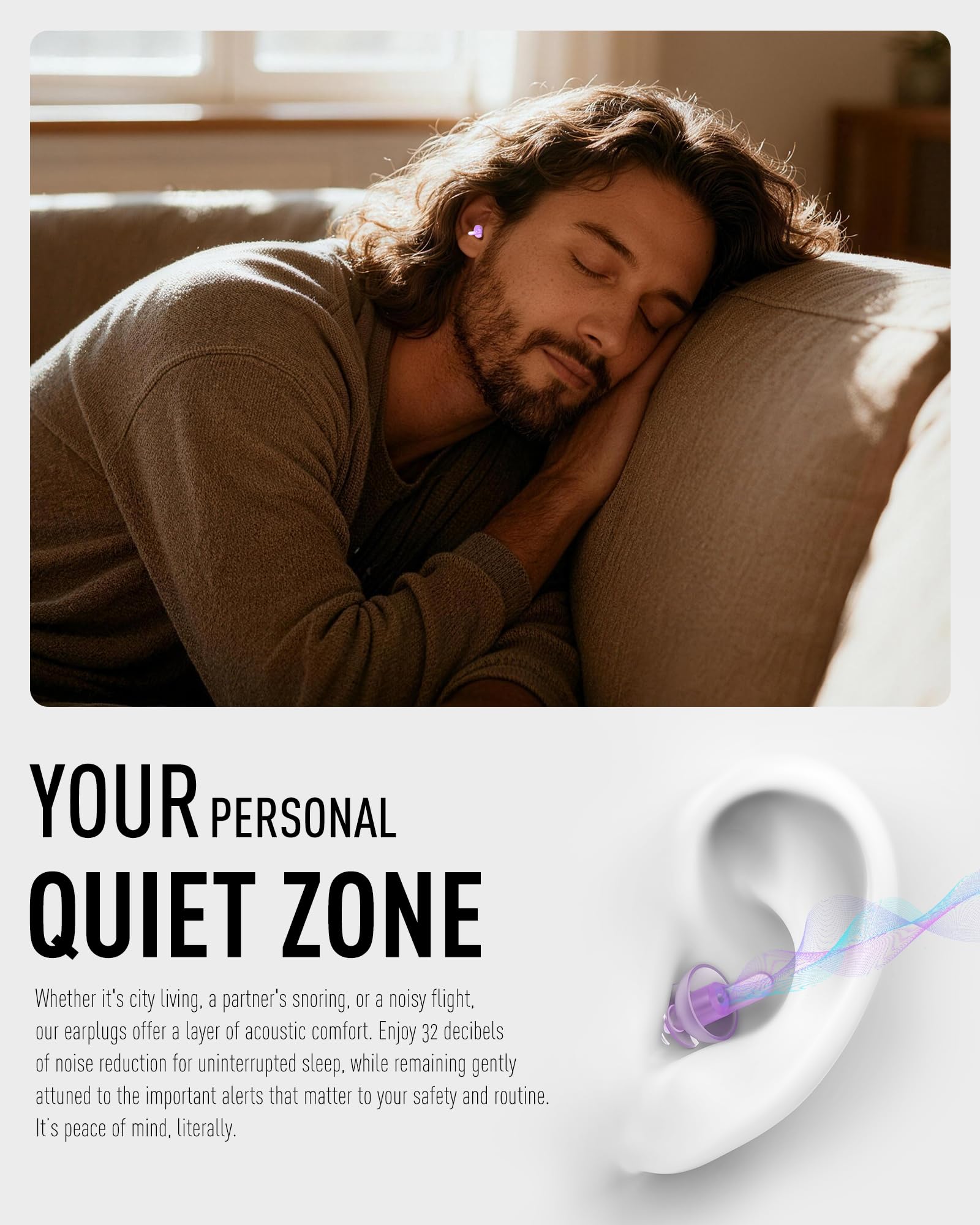 Softvox bouchons oreille confort latéral pour dormeurs.