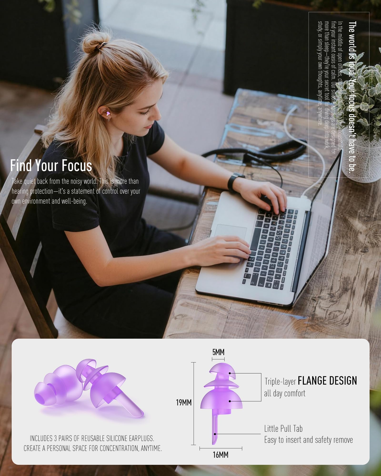 Softvox bouchons oreille réutilisables et lavables, trio inclus.