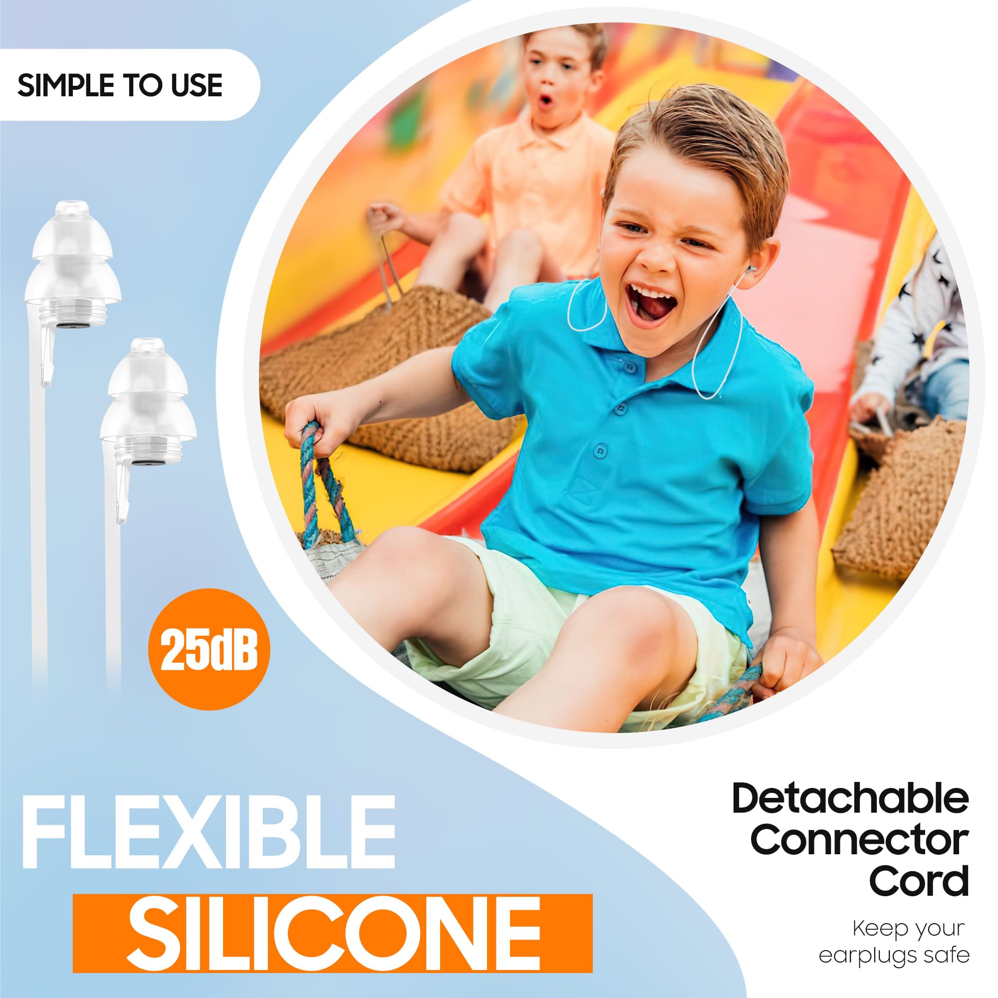 Softvox bouchons d'oreilles enfant concentration accrue lors des études et jeux.