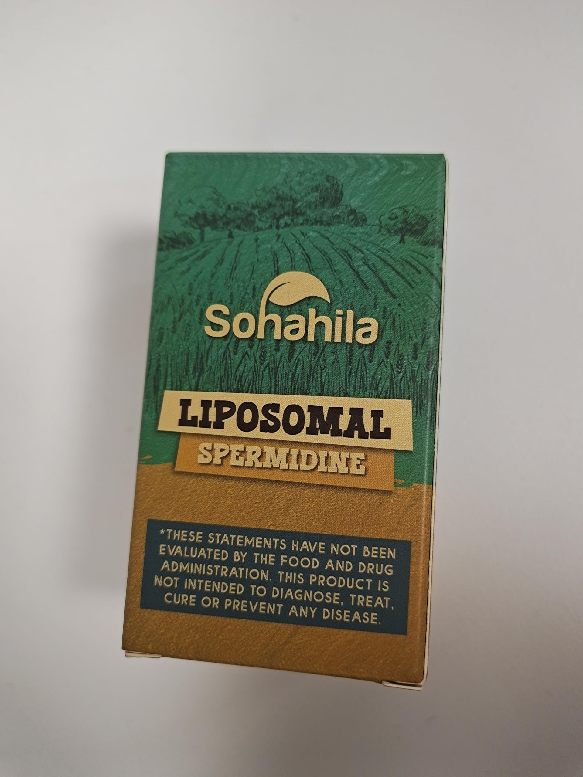 Sohahila Spermidine étiquette zoom sur les ingrédients et la pureté.