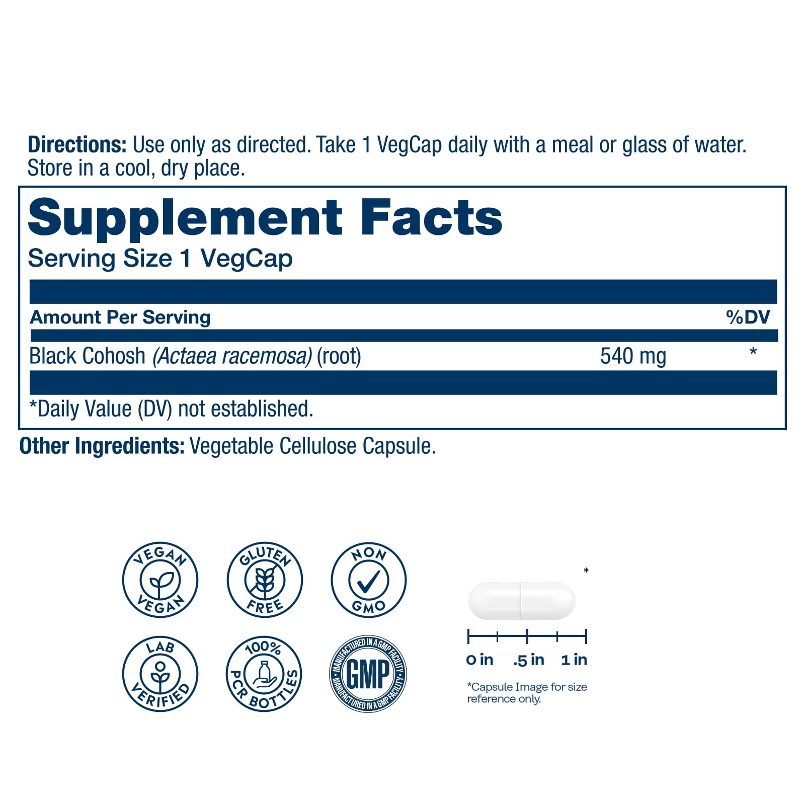 SOLARAY Actée noire – capsules véganes faciles à avaler intégrées à votre routine.